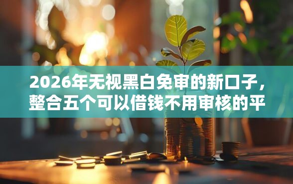 2026年无视黑白免审的新口子，整合五个可以借钱不用审核的平台