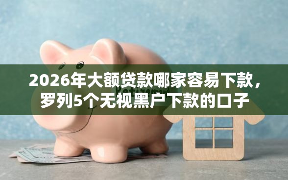 2026年大额贷款哪家容易下款，罗列5个无视黑户下款的口子
