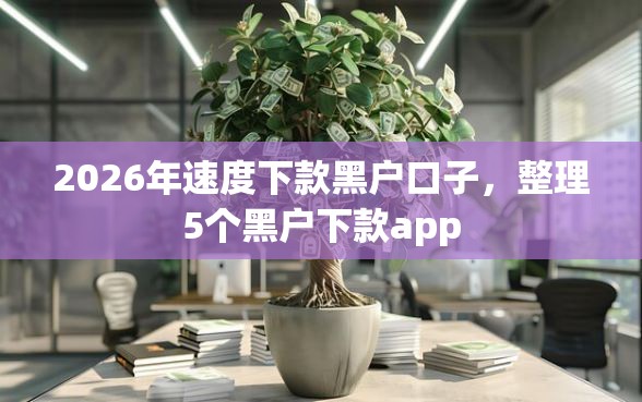2026年速度下款黑户口子，整理5个黑户下款app