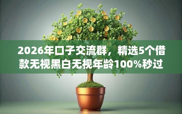 2026年口子交流群，精选5个借款无视黑白无视年龄100%秒过app