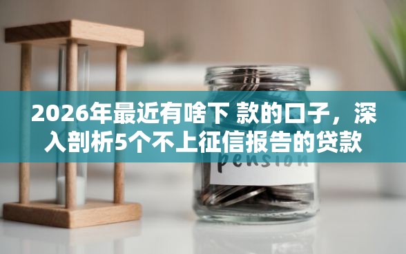 2026年最近有啥下 款的口子，深入剖析5个不上征信报告的贷款口子