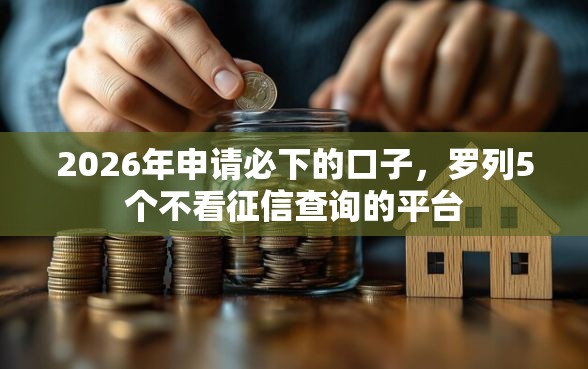 2026年申请必下的口子，罗列5个不看征信查询的平台
