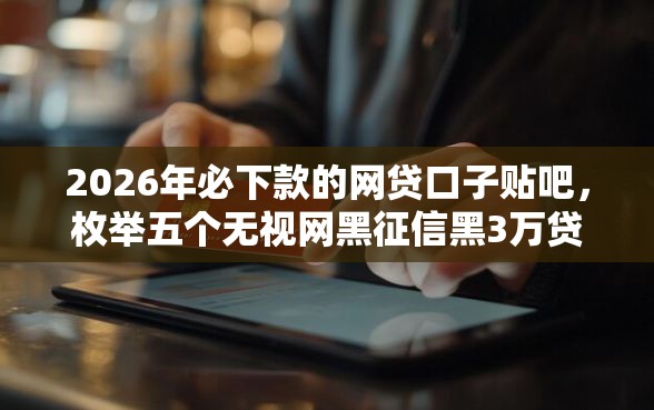 2026年必下款的网贷口子贴吧，枚举五个无视网黑征信黑3万贷款
