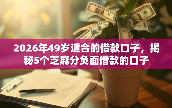 2026年49岁适合的借款口子，揭秘5个芝麻分负面借款的口子