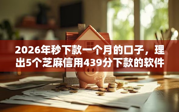 2026年秒下款一个月的口子，理出5个芝麻信用439分下款的软件