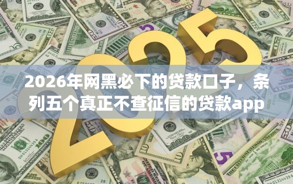 2026年网黑必下的贷款口子，条列五个真正不查征信的贷款app