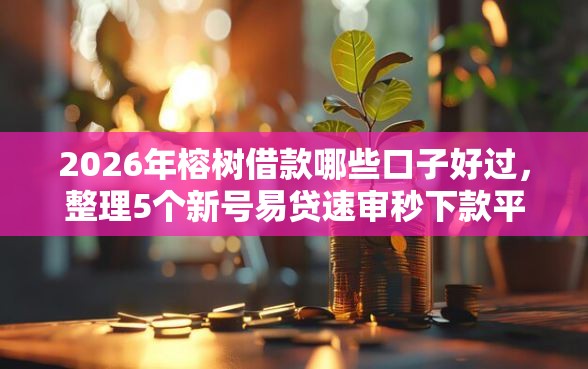 2026年榕树借款哪些口子好过，整理5个新号易贷速审秒下款平台