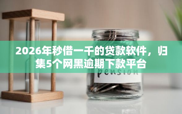 2026年秒借一千的贷款软件，归集5个网黑逾期下款平台