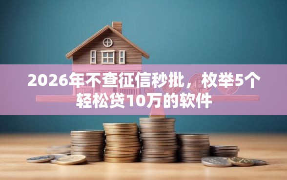 2026年不查征信秒批，枚举5个轻松贷10万的软件