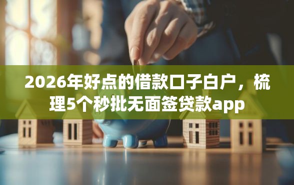 2026年好点的借款口子白户，梳理5个秒批无面签贷款app