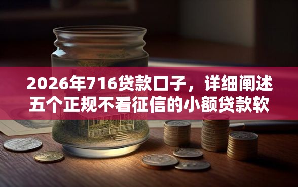 2026年716贷款口子，详细阐述五个正规不看征信的小额贷款软件