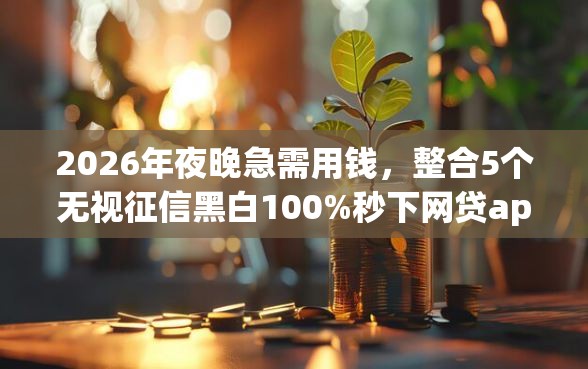 2026年夜晚急需用钱，整合5个无视征信黑白100%秒下网贷app