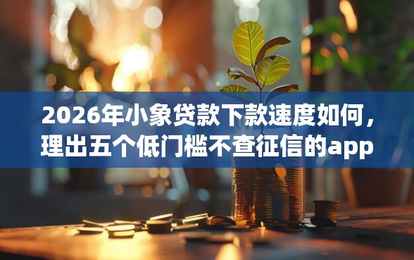 2026年小象贷款下款速度如何，理出五个低门槛不查征信的app