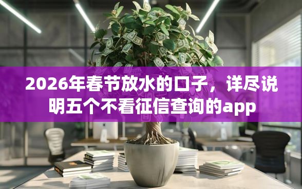 2026年春节放水的口子，详尽说明五个不看征信查询的app