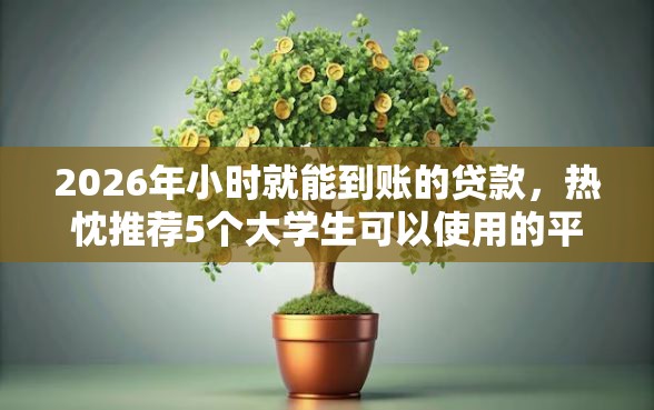 2026年小时就能到账的贷款，热忱推荐5个大学生可以使用的平台