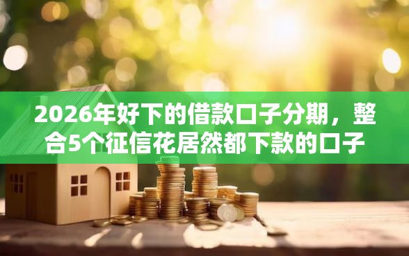 2026年好下的借款口子分期，整合5个征信花居然都下款的口子