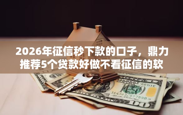 2026年征信秒下款的口子，鼎力推荐5个贷款好做不看征信的软件