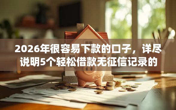 2026年很容易下款的口子，详尽说明5个轻松借款无征信记录的app