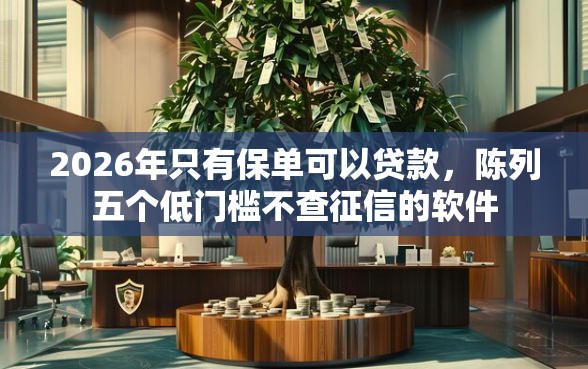 2026年只有保单可以贷款，陈列五个低门槛不查征信的软件
