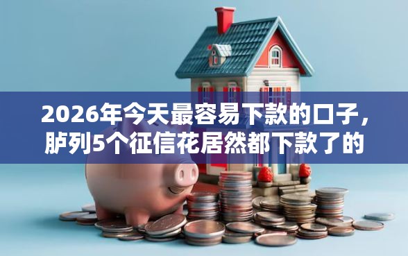 2026年今天最容易下款的口子，胪列5个征信花居然都下款了的平台
