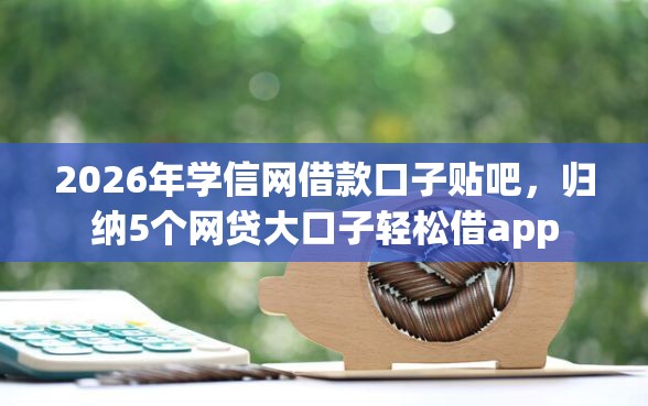 2026年学信网借款口子贴吧，归纳5个网贷大口子轻松借app