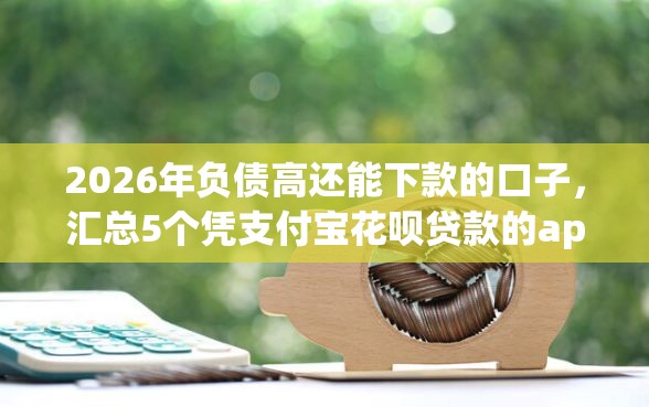2026年负债高还能下款的口子，汇总5个凭支付宝花呗贷款的app