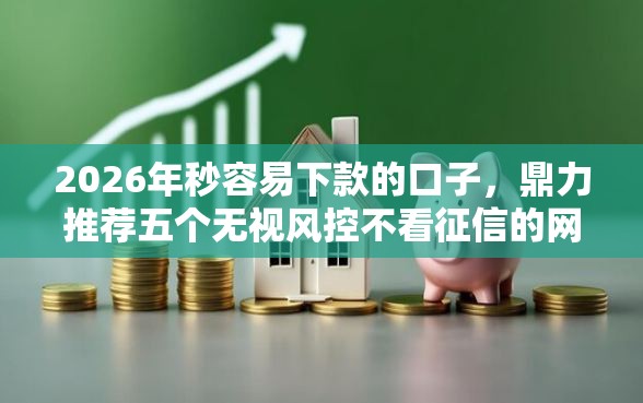 2026年秒容易下款的口子，鼎力推荐五个无视风控不看征信的网贷