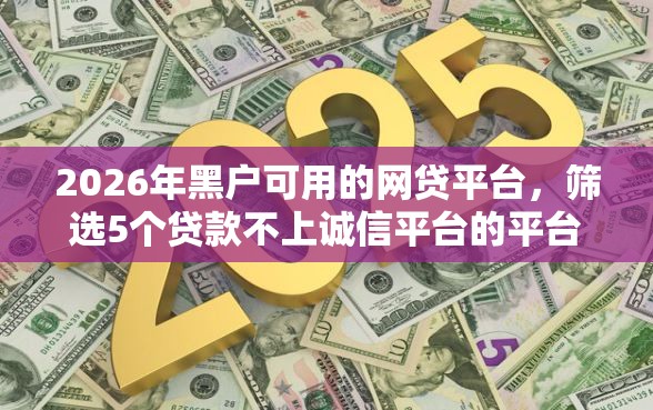 2026年黑户可用的网贷平台，筛选5个贷款不上诚信平台的平台