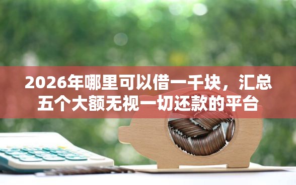 2026年哪里可以借一千块，汇总五个大额无视一切还款的平台