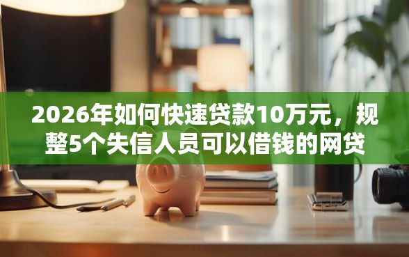 2026年如何快速贷款10万元，规整5个失信人员可以借钱的网贷口子