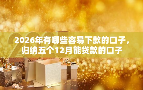 2026年有哪些容易下款的口子，归纳五个12月能贷款的口子