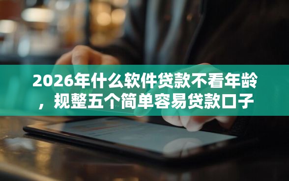 2026年什么软件贷款不看年龄，规整五个简单容易贷款口子