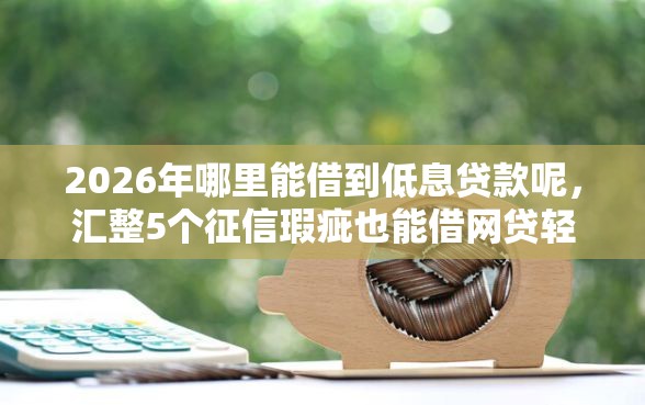 2026年哪里能借到低息贷款呢，汇整5个征信瑕疵也能借网贷轻松下款的口子