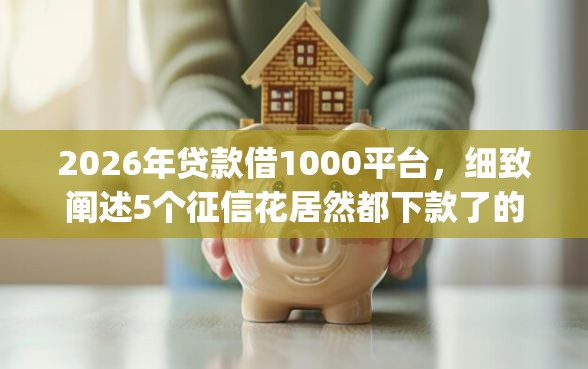 2026年贷款借1000平台，细致阐述5个征信花居然都下款了的app