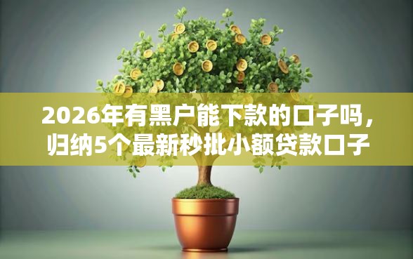 2026年有黑户能下款的口子吗，归纳5个最新秒批小额贷款口子