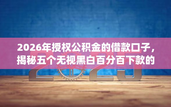 2026年授权公积金的借款口子，揭秘五个无视黑白百分百下款的借款app