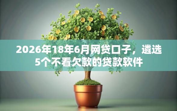 2026年18年6月网贷口子，遴选5个不看欠款的贷款软件