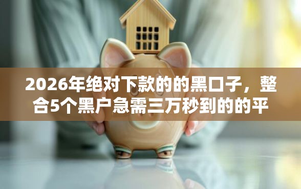 2026年绝对下款的的黑口子，整合5个黑户急需三万秒到的的平台