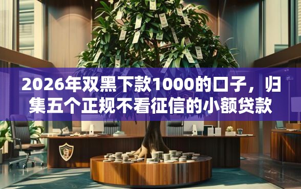 2026年双黑下款1000的口子，归集五个正规不看征信的小额贷款软件