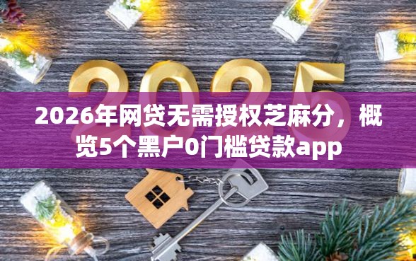 2026年网贷无需授权芝麻分,概览5个黑户0门槛贷款app 2026年网贷无需授权芝麻分,概览5个黑户0门槛贷款app