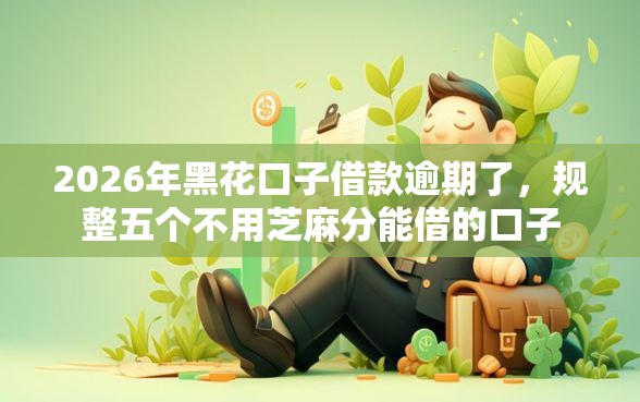 2026年黑花口子借款逾期了，规整五个不用芝麻分能借的口子