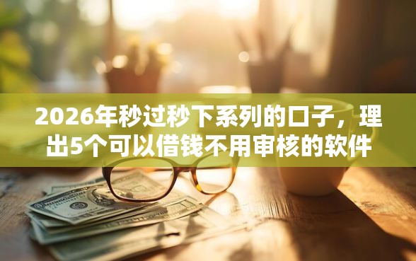 2026年秒过秒下系列的口子，理出5个可以借钱不用审核的软件