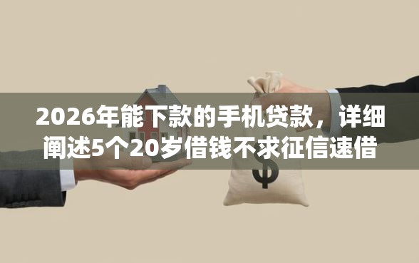 2026年能下款的手机贷款，详细阐述5个20岁借钱不求征信速借app