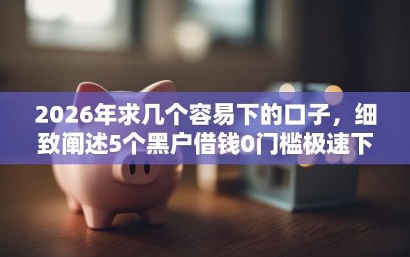 2026年求几个容易下的口子，细致阐述5个黑户借钱0门槛极速下款口子