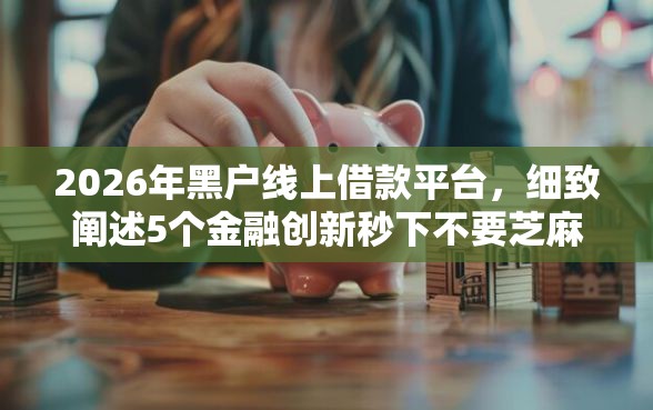 2026年黑户线上借款平台，细致阐述5个金融创新秒下不要芝麻分的口子
