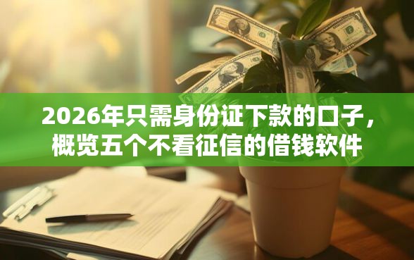 2026年只需身份证下款的口子，概览五个不看征信的借钱软件