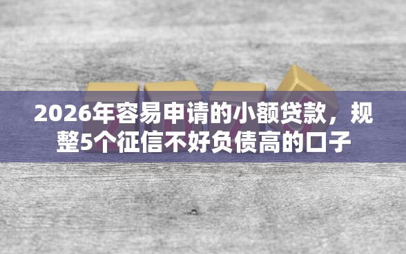 2026年容易申请的小额贷款，规整5个征信不好负债高的口子