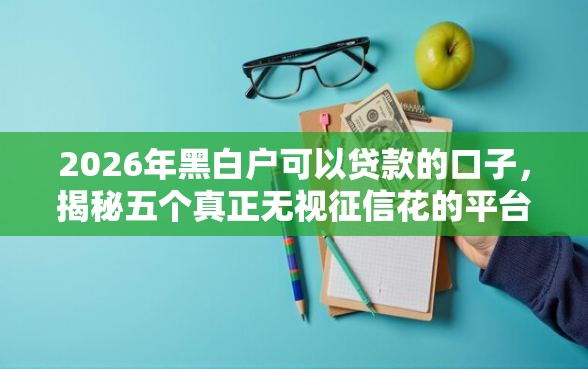 2026年黑白户可以贷款的口子，揭秘五个真正无视征信花的平台