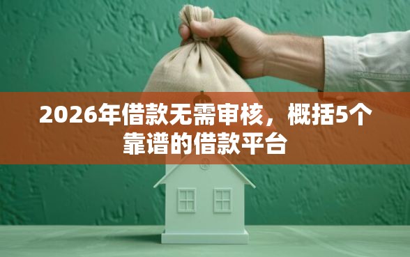 2026年借款无需审核，概括5个靠谱的借款平台