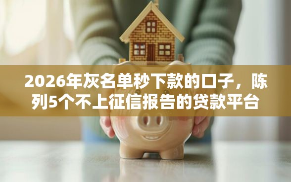 2026年灰名单秒下款的口子，陈列5个不上征信报告的贷款平台